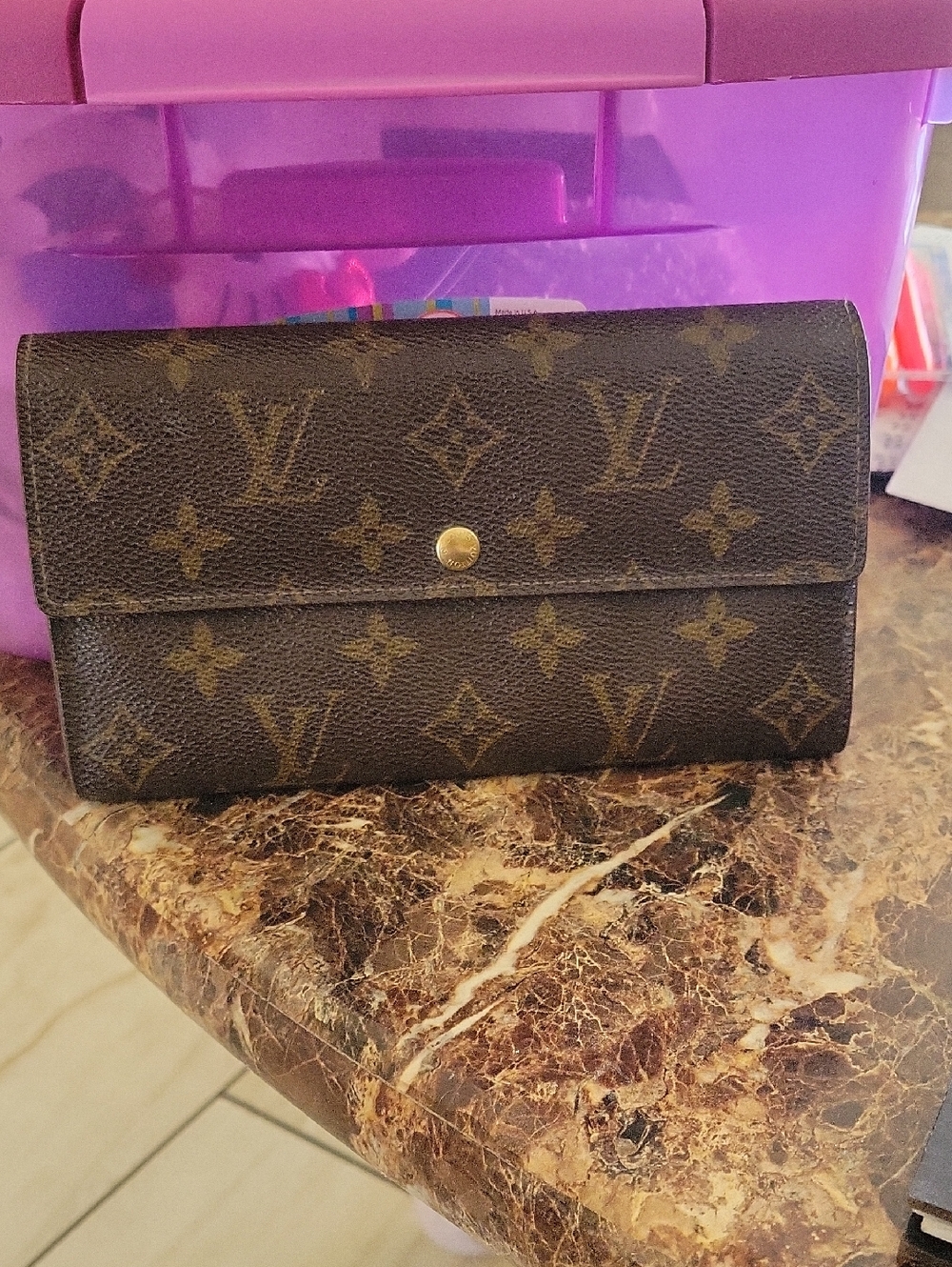 Louis Vuitton Brown Monogram Snap Sarah  Wallet